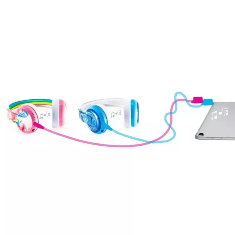 buddy phones Galaxy lila — auriculares over-ear para niños, diadema ajustable, volumen limitado