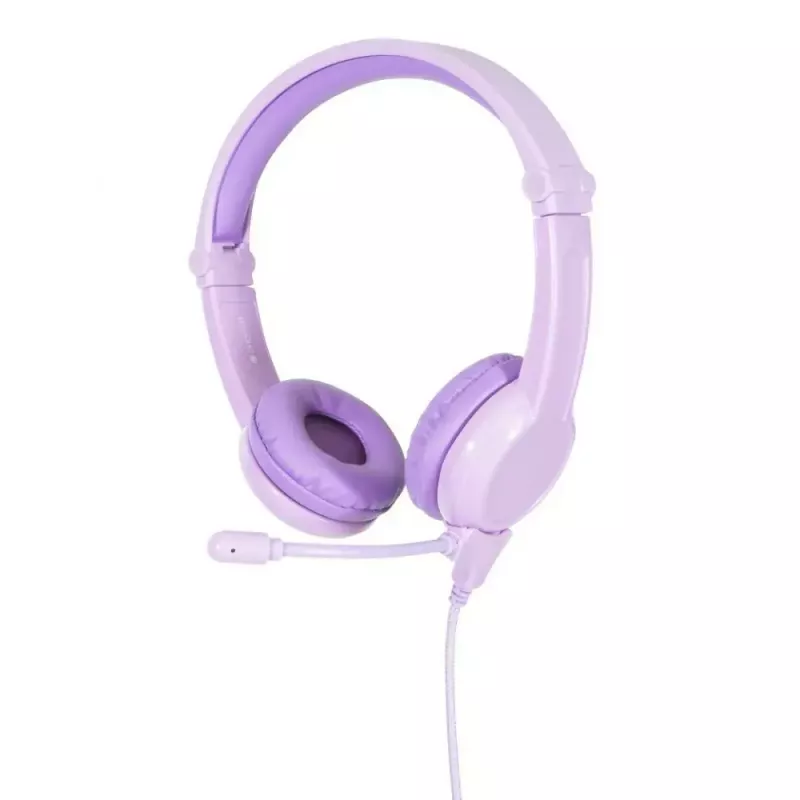 buddy phones Galaxy lila — auriculares over-ear para niños, diadema ajustable, volumen limitado