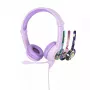 buddy phones Galaxy lila — auriculares over-ear para niños, diadema ajustable, volumen limitado