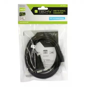Cable serie Techly IDATA-USB2-SER-1 negro 1,5 m USB Type-A DB-9