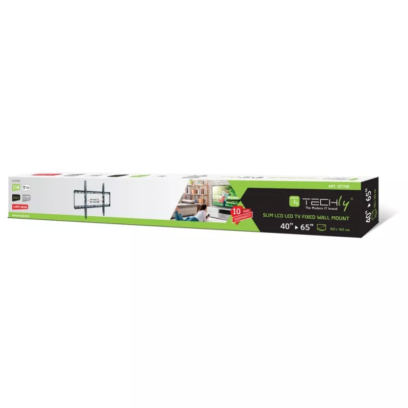 Techly ICA-PLB 162L soporte de pared para TV, 40-65", 50 kg, delgado 28 mm