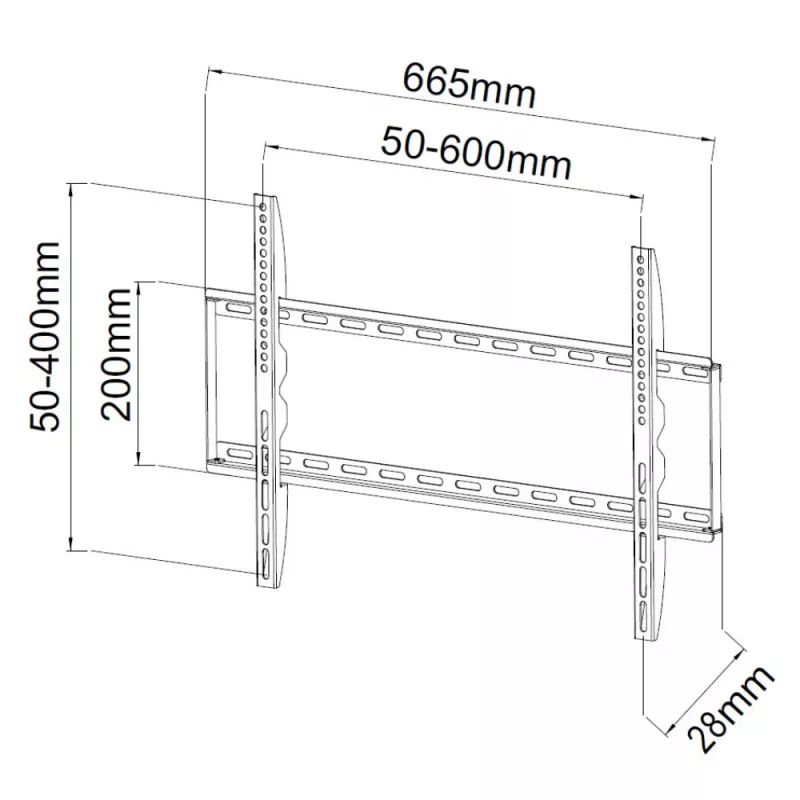 Techly ICA-PLB 162L soporte de pared para TV, 40-65", 50 kg, delgado 28 mm