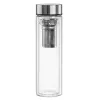 Botella de agua Xavax 00181598 — 450 ml vidrio borosilicato con funda de silicona, azul transparente