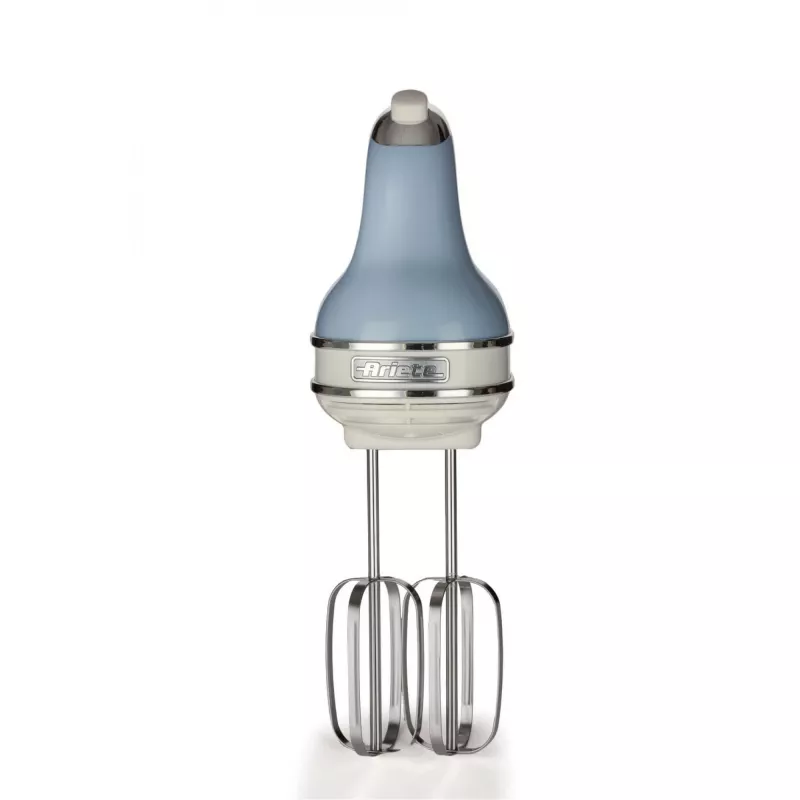 Batidora Ariete 1548 Mixer Vintage, 450W, 5 velocidades, función turbo, 2 varillas, azul cielo
