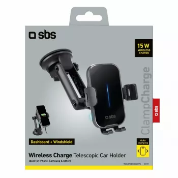 Soporte activo para coche SBS Mobile TESUPEXTWIR15W para móviles, negro