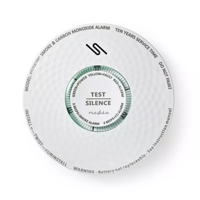 Nedis DTCTCS10WT Detector combinado de humo y monóxido de carbono, blanco