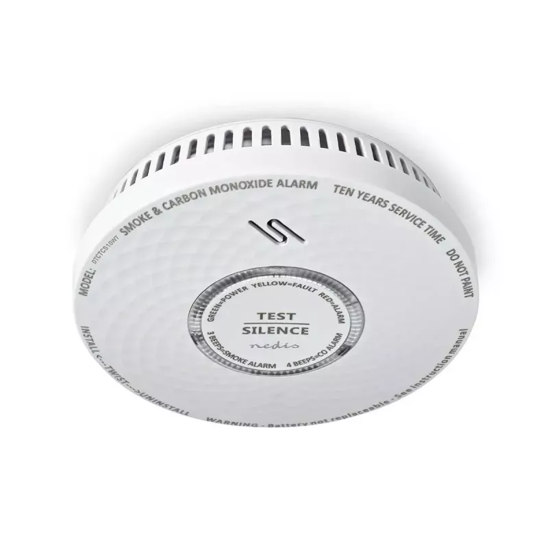 Nedis DTCTCS10WT Detector combinado de humo y monóxido de carbono, blanco