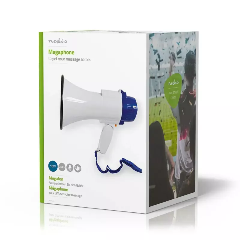 Megáfono Nedis MEPH150WT Blanco Azul 15 W 150 m de alcance
