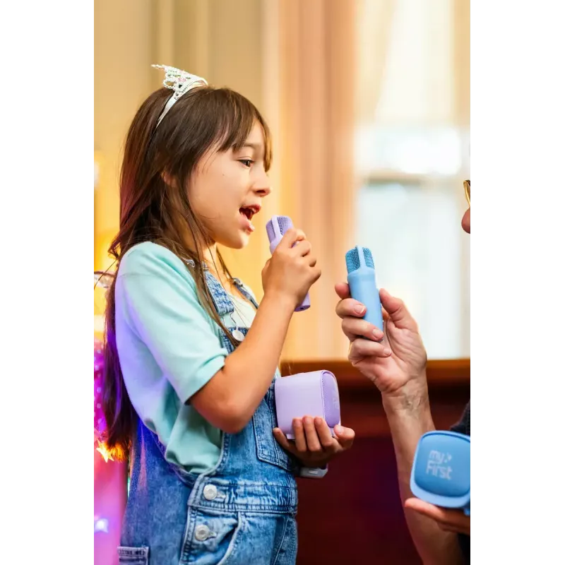 Altavoz infantil portátil MYFIRST myFirst Voice 2 – lila, dispositivo de audio compacto recargable para niños