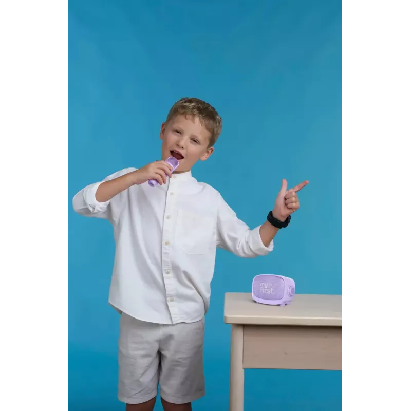 Altavoz infantil portátil MYFIRST myFirst Voice 2 – lila, dispositivo de audio compacto recargable para niños