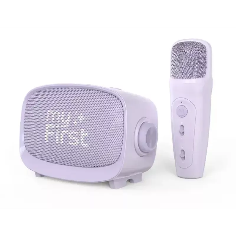 Altavoz infantil portátil MYFIRST myFirst Voice 2 – lila, dispositivo de audio compacto recargable para niños