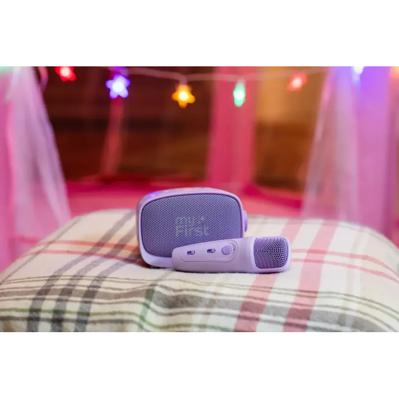 Altavoz infantil portátil MYFIRST myFirst Voice 2 – lila, dispositivo de audio compacto recargable para niños