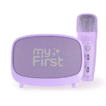 Altavoz infantil portátil MYFIRST myFirst Voice 2 – lila, dispositivo de audio compacto recargable para niños
