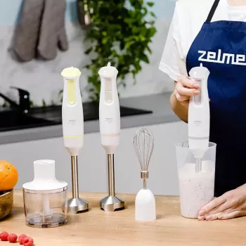 Batidora de mano Zelmer ZHB4562L blanca amarilla