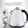 Adler AD 1343 hervidor eléctrico, 1,5 l, 1850 W, acero inoxidable, Strix, blanco