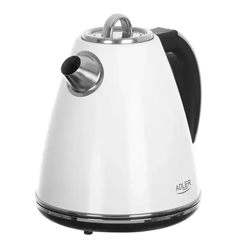 Adler AD 1343 hervidor eléctrico, 1,5 l, 1850 W, acero inoxidable, Strix, blanco