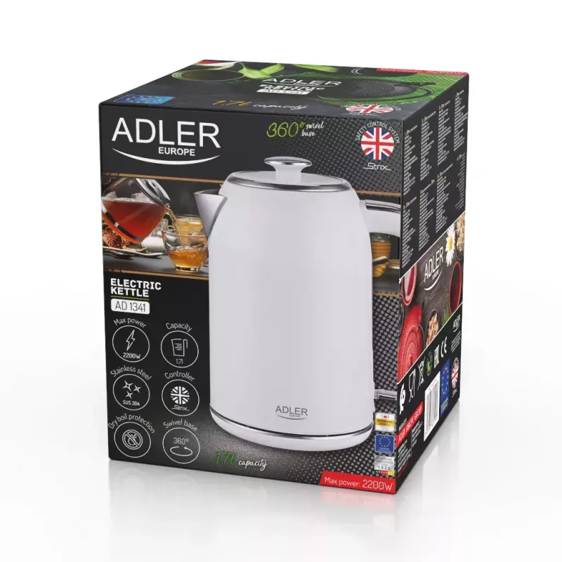 Hervidor de agua Adler 1,7 L 2200 W blanco