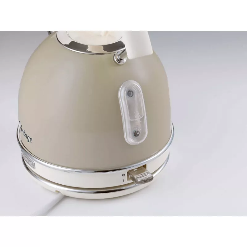 Hervidor de agua Ariete 2877 Vintage, 1,7 L, inalámbrico, beige, 1,7 L, 2000 W, beige, indicador de nivel de agua, inalámbrico, filtro