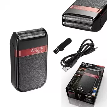 Cortapelos Adler AD 2923 — cortapelos para hombre, 2 cuchillas, en húmedo y en seco, 45 min de batería, regulador deslizante, negro