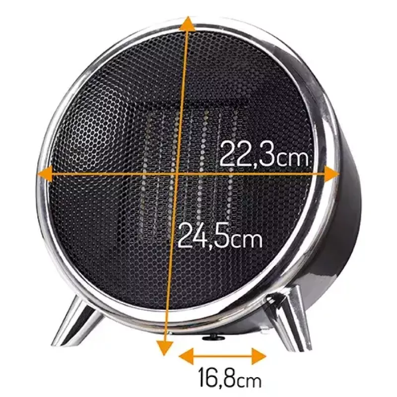 Calefactor de cerámica eléctrico Adler AD 7742 — 1500/750 W, de pie, 220–240 V, negro/plata