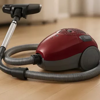 Aspirador LAFE 46412 — aspirador en seco, 800 W, tubo telescópico, radio de acción de 6 m, burdeos