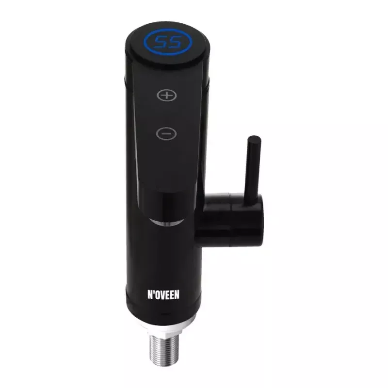 N'OVEEN IWH965 INOX BLACK grifo calentador de agua instantáneo, acero inoxidable, panel táctil LED, IPX4, hasta 55 °C, negro