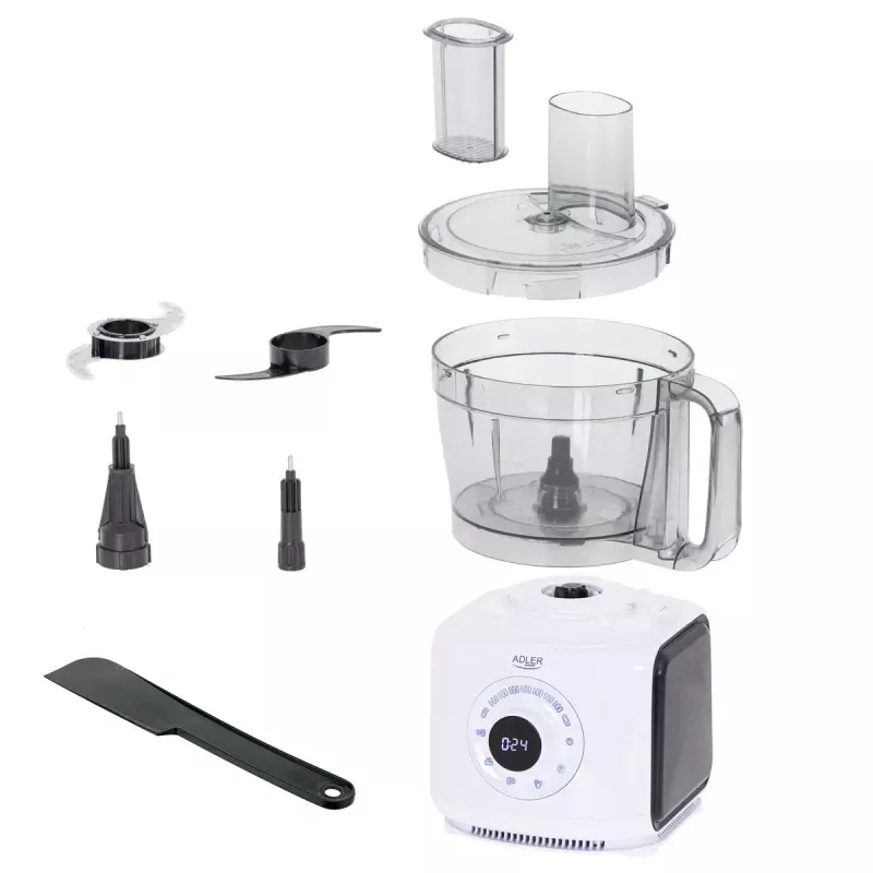 Adler AD 4224 robot de cocina, 1000 W, bol de 2 l, 7 velocidades, blanco