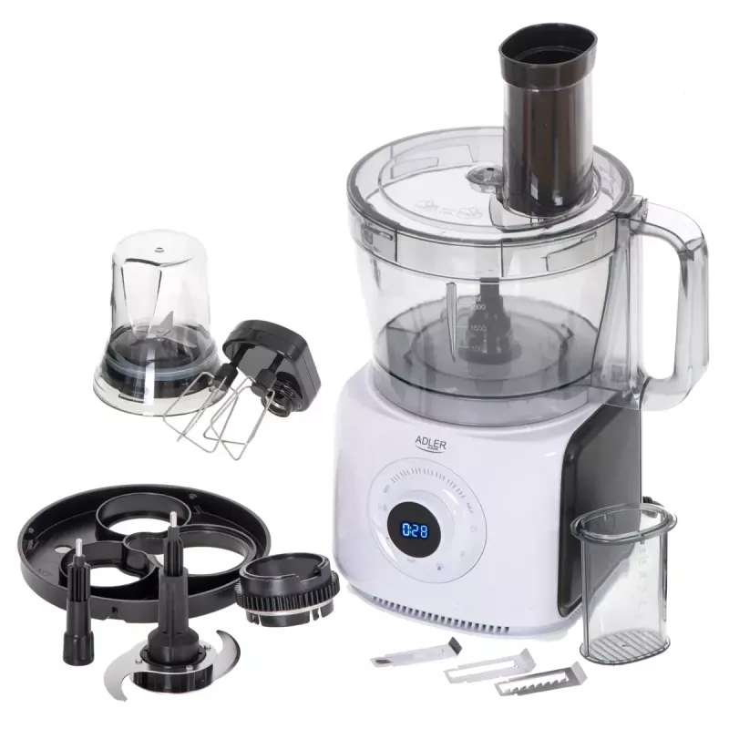 Adler AD 4224 robot de cocina, 1000 W, bol de 2 l, 7 velocidades, blanco