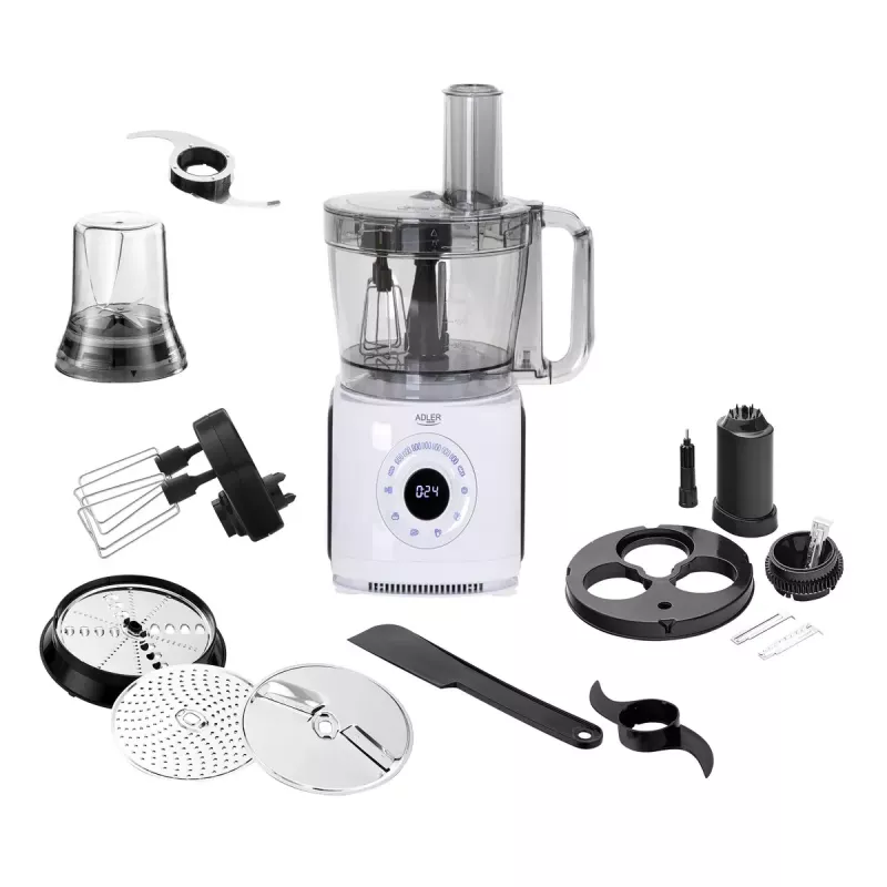 Adler AD 4224 robot de cocina, 1000 W, bol de 2 l, 7 velocidades, blanco