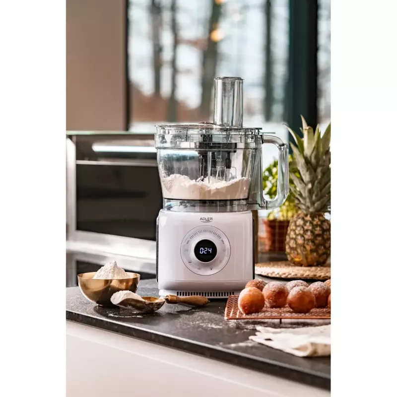 Adler AD 4224 robot de cocina, 1000 W, bol de 2 l, 7 velocidades, blanco