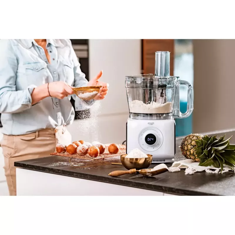 Adler AD 4224 robot de cocina, 1000 W, bol de 2 l, 7 velocidades, blanco