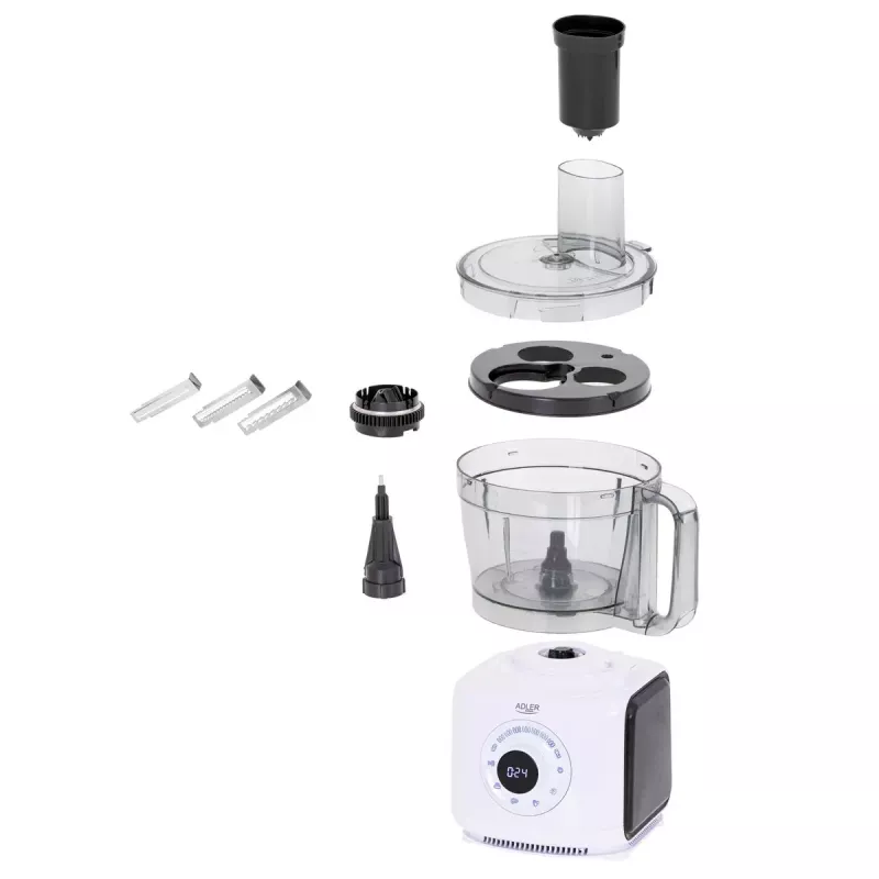 Adler AD 4224 robot de cocina, 1000 W, bol de 2 l, 7 velocidades, blanco