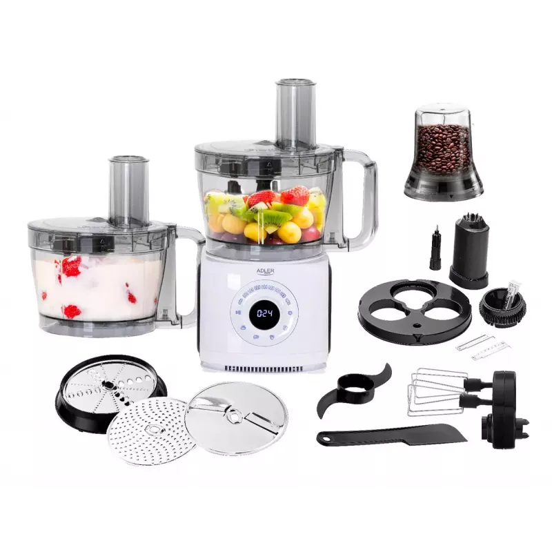 Adler AD 4224 robot de cocina, 1000 W, bol de 2 l, 7 velocidades, blanco