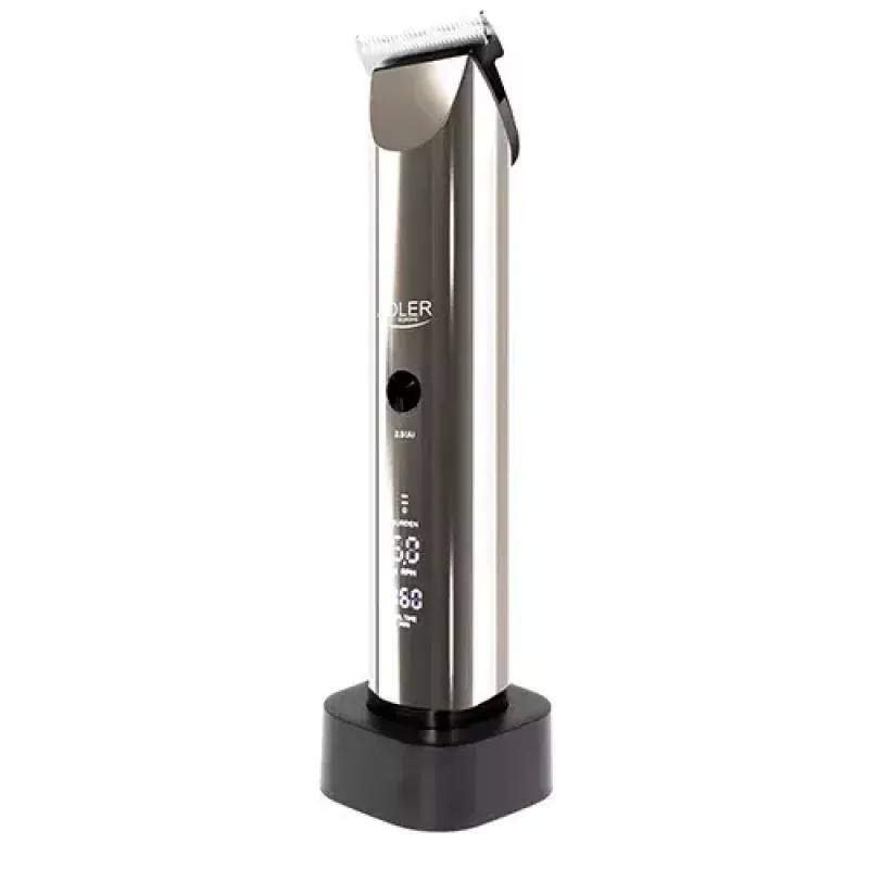 Adler AD 2834 cortapelos, de 3 mm a 1,2 cm, 4 peines, LCD, plateado