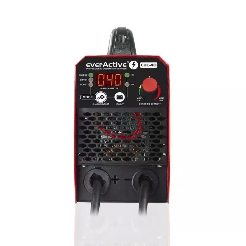Cargador de coche everActive CBC40 12V/24V, cargador de batería de vehículo compatible con sistemas de 12V y 24V