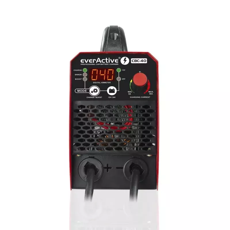 Cargador de coche everActive CBC40 12V/24V, cargador de batería de vehículo compatible con sistemas de 12V y 24V