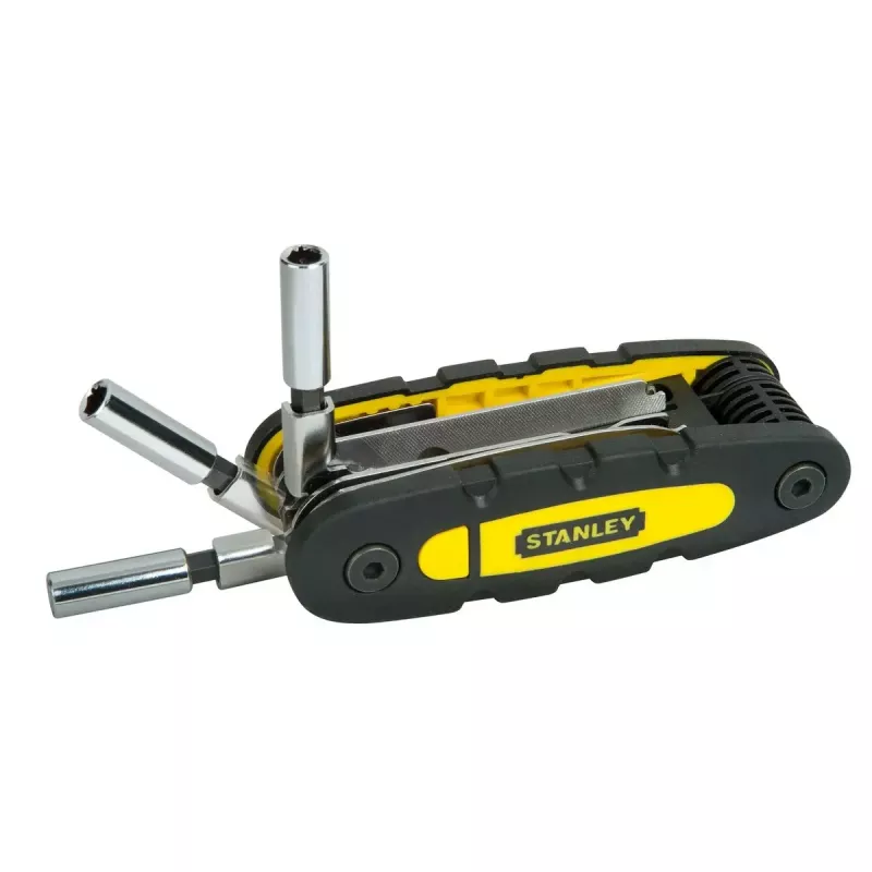 Multiherramienta STANLEY 14 en 1 plegable con bloqueo, negra/amarilla, 14 funciones