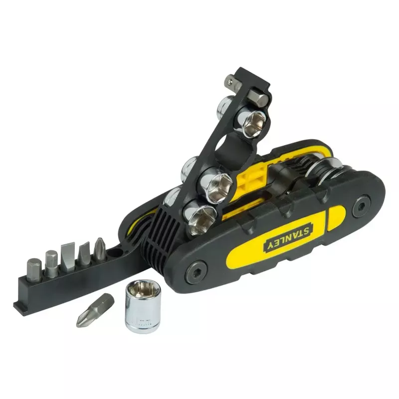 Multiherramienta STANLEY 14 en 1 plegable con bloqueo, negra/amarilla, 14 funciones