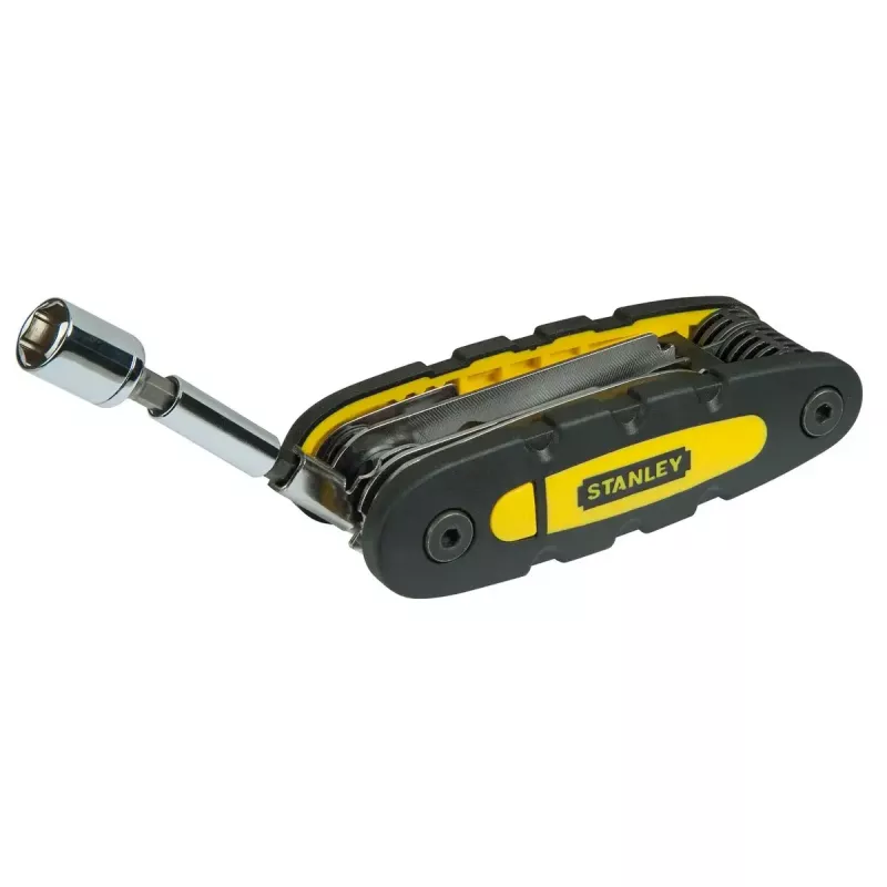 Multiherramienta STANLEY 14 en 1 plegable con bloqueo, negra/amarilla, 14 funciones