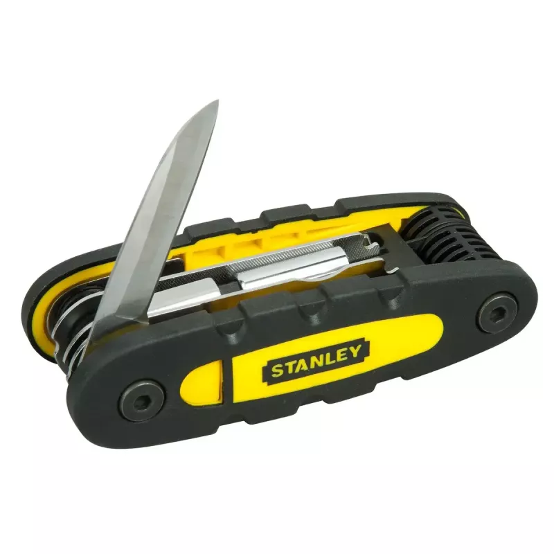 Multiherramienta STANLEY 14 en 1 plegable con bloqueo, negra/amarilla, 14 funciones