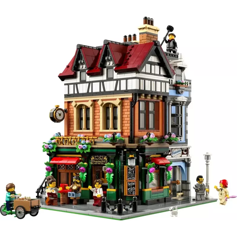 Set de construcción LEGO Icons 10350 Casa Tudor Corner — 3.266 piezas, 8 minifiguras, edad 18+, 260×250×310 mm