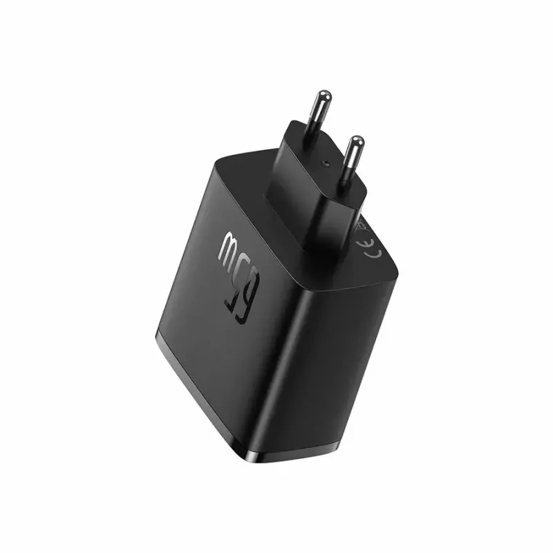 Baseus Cube Pro P10152301113-00 cargador rápido GaN 65 W, 2x USB-C + 1x USB-A, 110–240 V, negro, 0,154 kg