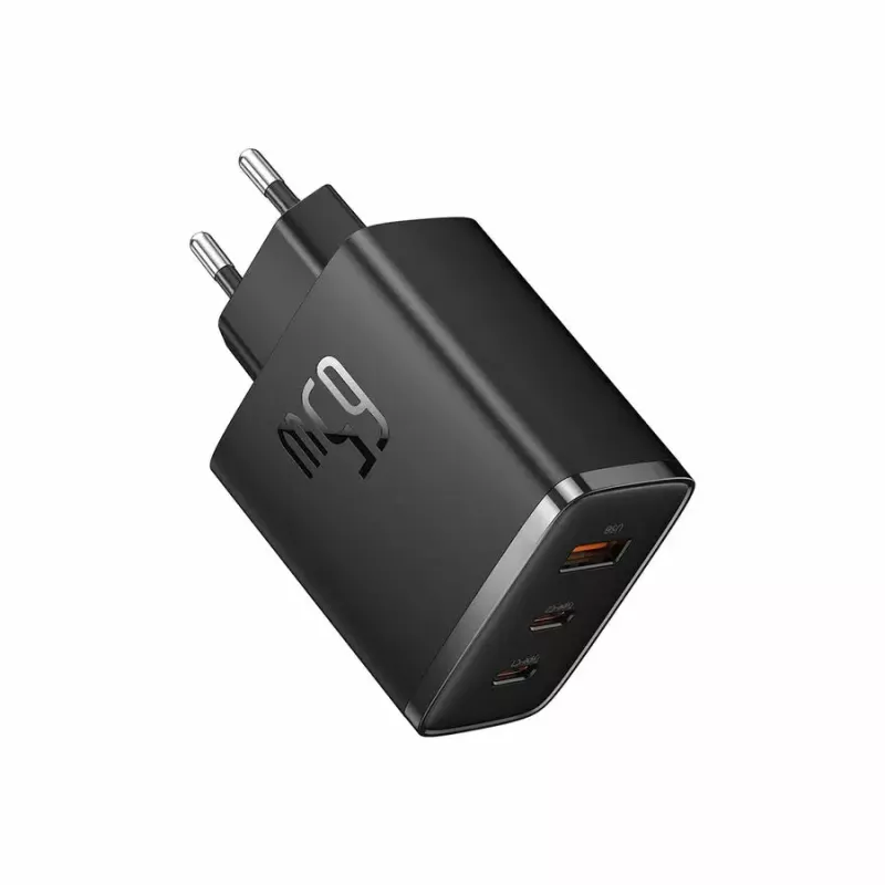 Baseus Cube Pro P10152301113-00 cargador rápido GaN 65 W, 2x USB-C + 1x USB-A, 110–240 V, negro, 0,154 kg