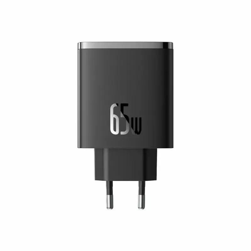 Baseus Cube Pro P10152301113-00 cargador rápido GaN 65 W, 2x USB-C + 1x USB-A, 110–240 V, negro, 0,154 kg