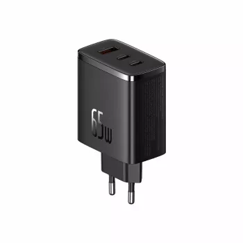 Baseus Cube Pro P10152301113-00 cargador rápido GaN 65 W, 2x USB-C + 1x USB-A, 110–240 V, negro, 0,154 kg