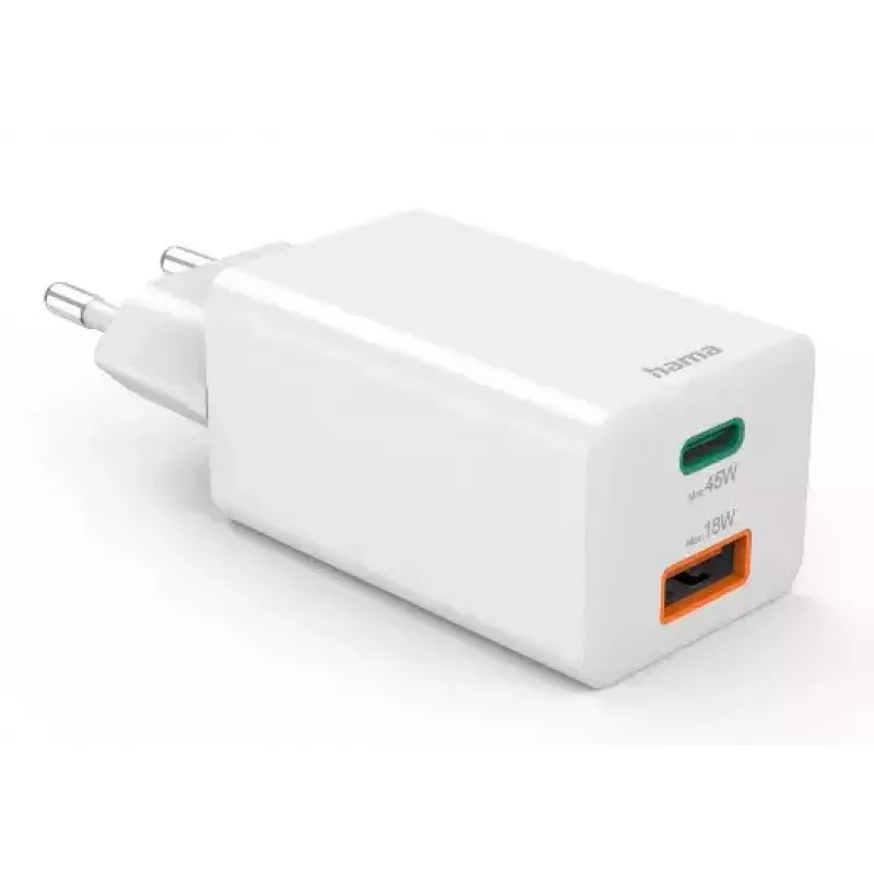 Hama 00201993 cargador móvil teléfono móvil, portátil, smartphone, tablet blanco AC carga rápida interior