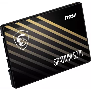 SSD SATA III de 2,5 pulgadas MSI SPATIUM S270 480 GB — 3D NAND, 450 MB/s escritura, 2 millones de horas MTBF