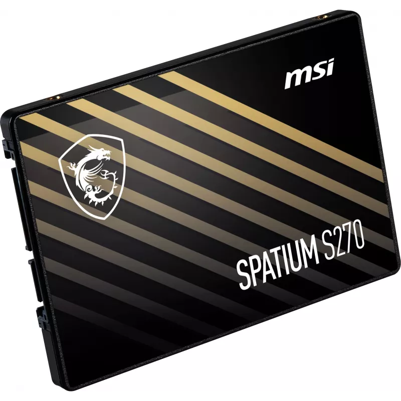 SSD SATA III de 2,5 pulgadas MSI SPATIUM S270 480 GB — 3D NAND, 450 MB/s escritura, 2 millones de horas MTBF