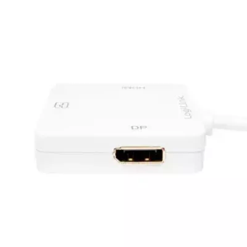 LogiLink CV0045A adaptador de Mini DisplayPort a HDMI/DVI/DisplayPort, 4K, 0,15 m, blanco