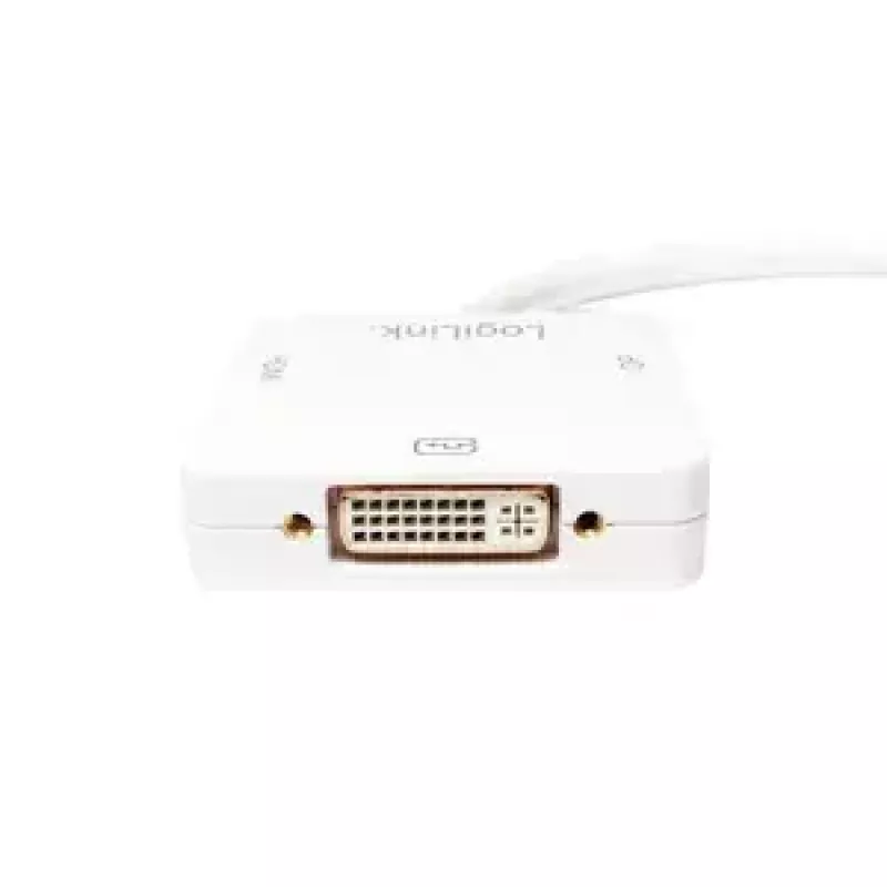 LogiLink CV0045A adaptador de Mini DisplayPort a HDMI/DVI/DisplayPort, 4K, 0,15 m, blanco